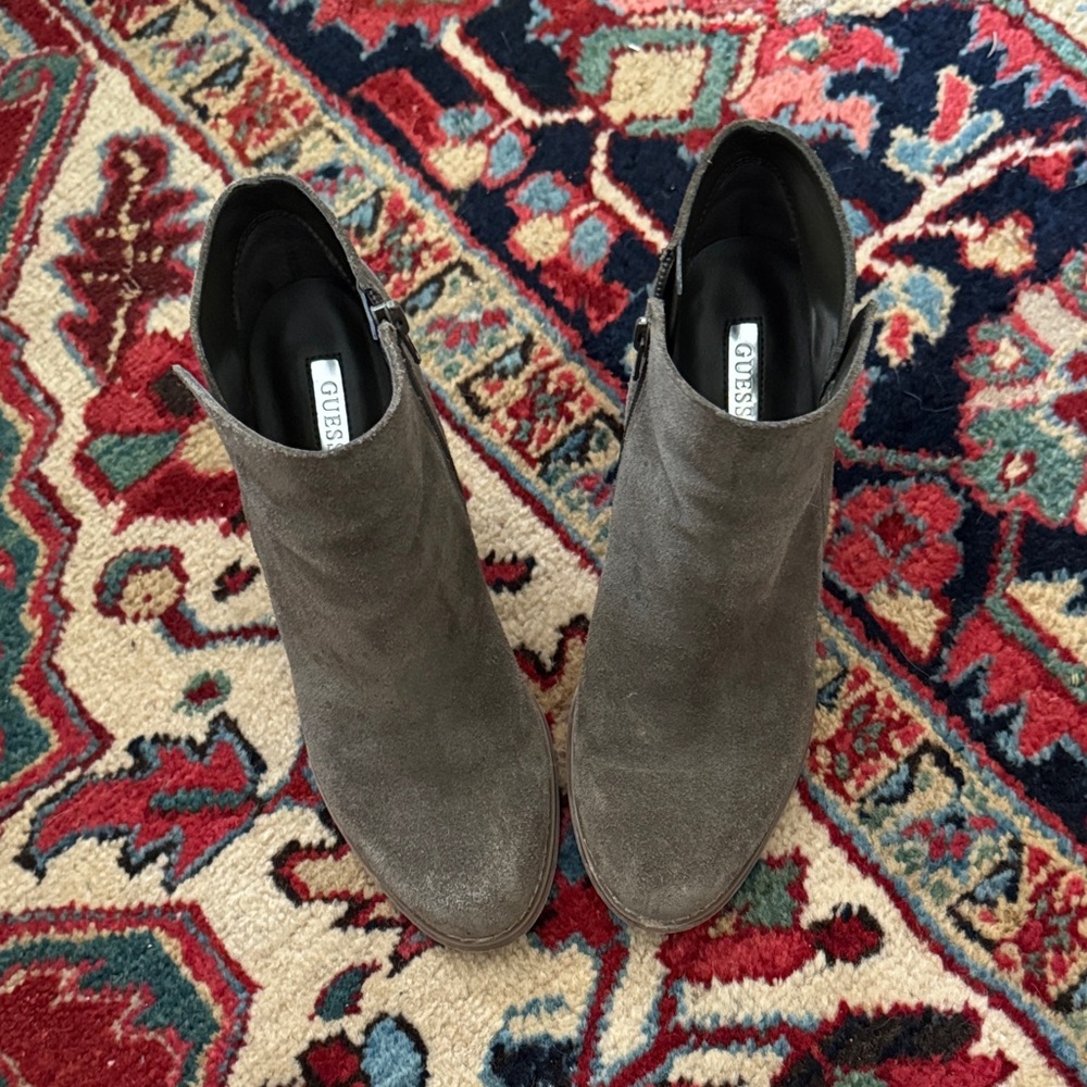 GUESS Women's Olive Suede Ankle Booties